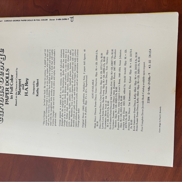 Vintage Curios George monkey Rey paper doll book 1994 - Picture 5 of 7